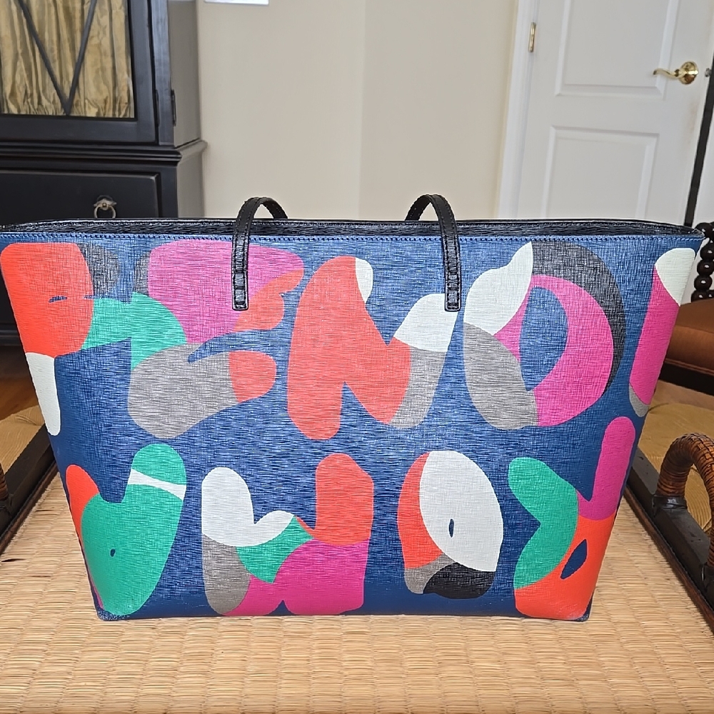 FENDI ROMA Colorful Graphic Tote Bag